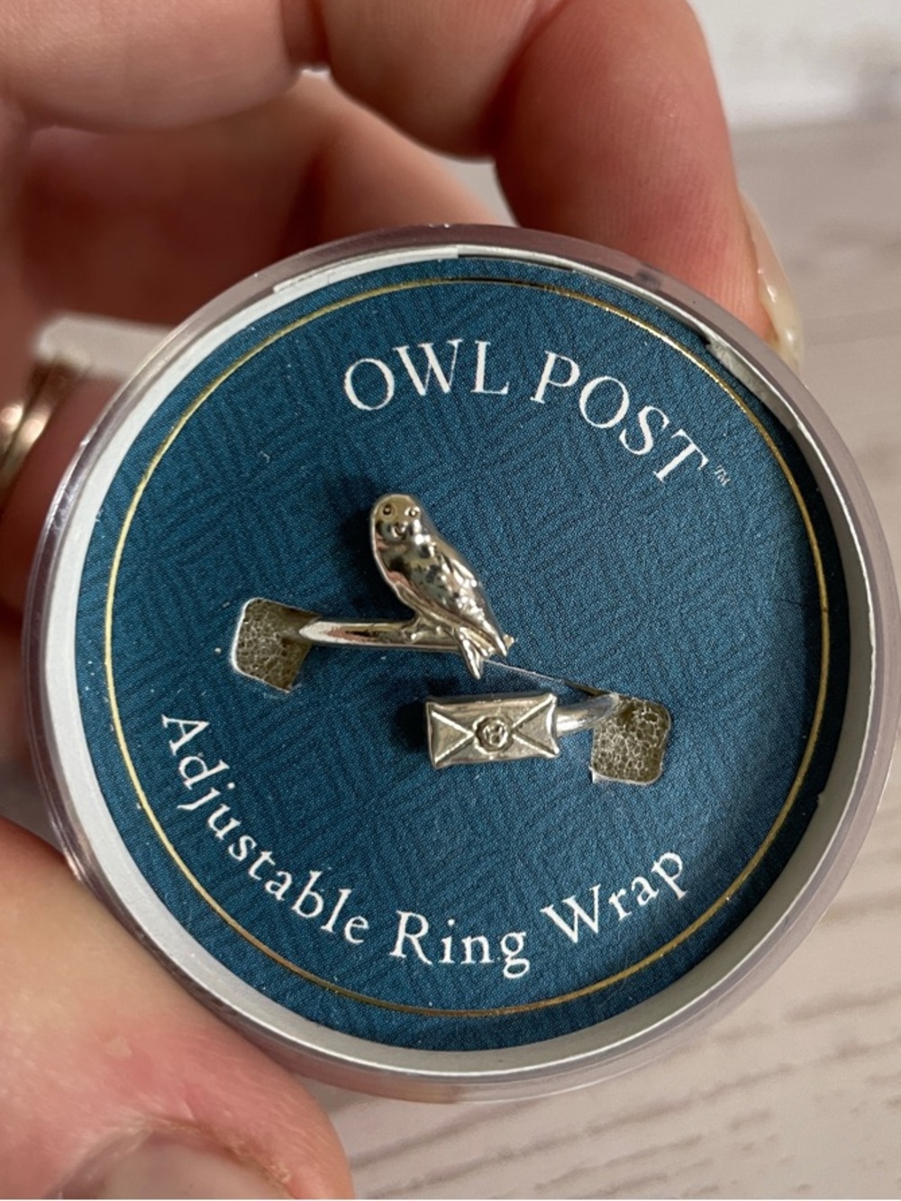 NWT Alex and Ani .925 Sterling Silver Harry Potter Owl Post Adjustable Ring Wrap